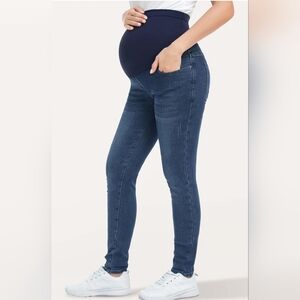 Women's Maternity Jeans Over The Belly Slim Stretchy HighWaist Denim SkinnyPants